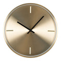 Horloge murale en métal doré brossé, Ø30 cm, aiguilles noires