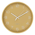 Horloge murale ronde en verre ocre à mouvement silencieux – Ø30 cm