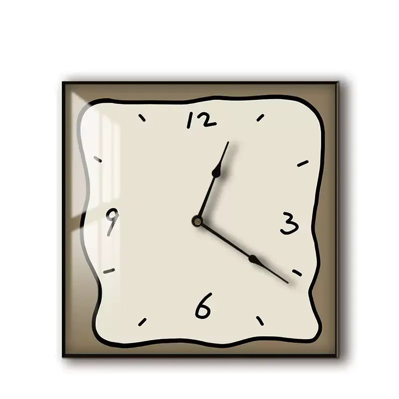 Horloge murale style bande dessinée gris