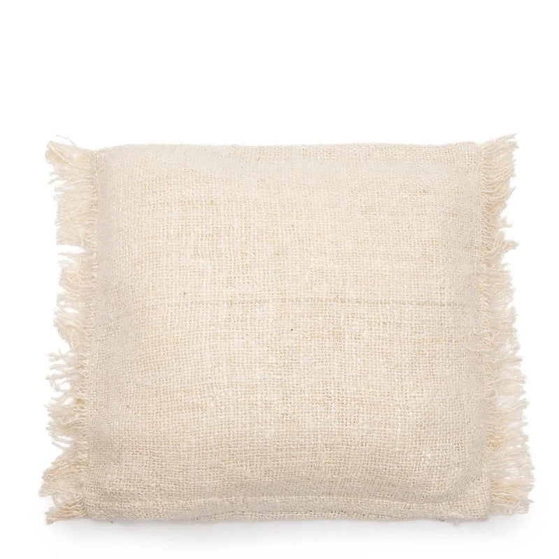 Housse de coussin carrée crème en coton texturé - 60x60 cm