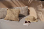 Chapeau de paille tressé en raphia naturel beige