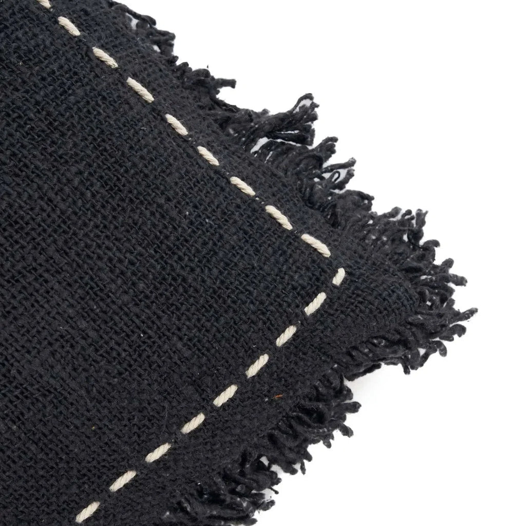Housse de coussin coton noir blanc motif losange - 45x45 cm