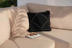 Housse de coussin coton noir blanc motif losange - 45x45 cm