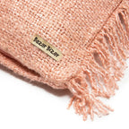Plaid en coton saumon avec franges, parfait pour décorer le Housse de coussin en coton rose saumon 40x40 cm