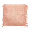 Coussin en coton rose saumon avec bord frangé, 60x60 cm, Housse de coussin en coton rose saumon