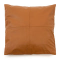 Coussin en cuir camel carré 60x60 cm avec coutures en quadrants
