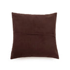 Coussin en cuir marron en velours solide avec couture centrale, 40x40 cm