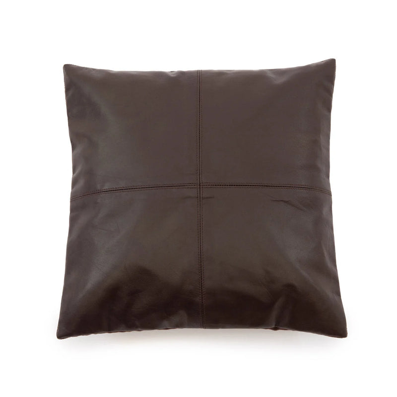 Housse de coussin en cuir marron - 40x40 cm