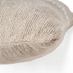 Housse de coussin en lin beige naturel avec broderie centrale 50x50 cm texturée