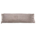 Coussin rectangulaire en coton gris perle avec franges, 35x100 cm