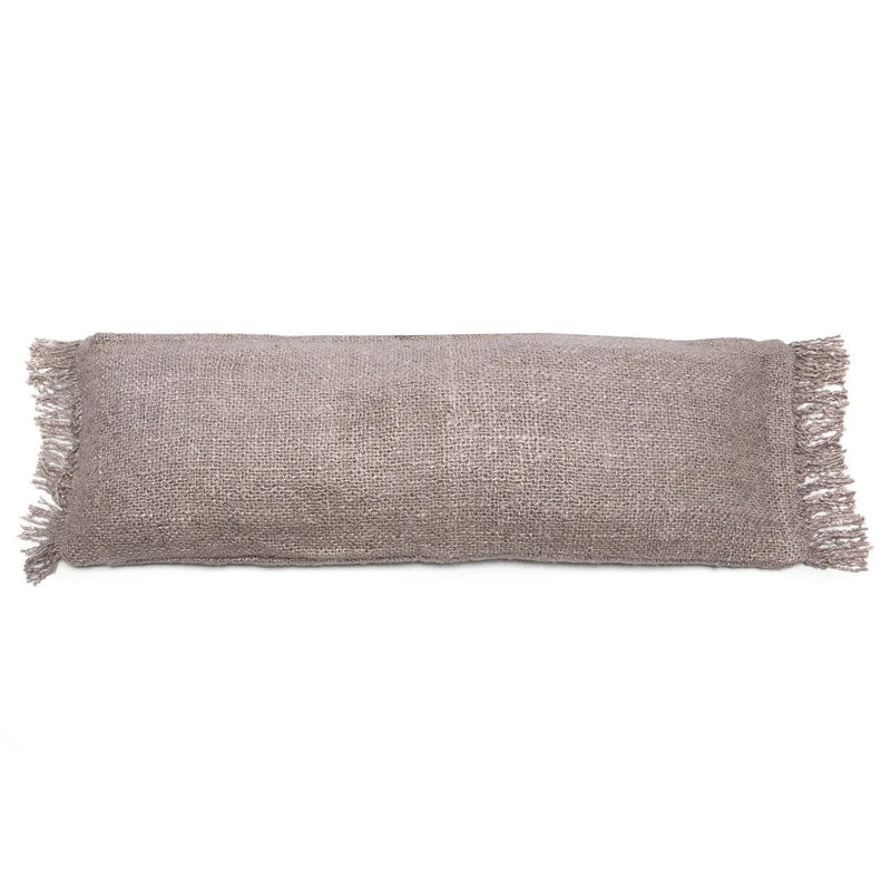 Housse de coussin rectangulaire coton gris perle - 35x100 cm