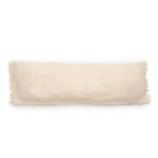 Housse de coussin rectangulaire crème en coton avec franges, 35x100 cm