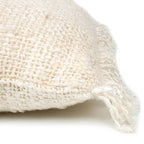 Housse de coussin rectangulaire crème en coton avec textile tissé et rempli