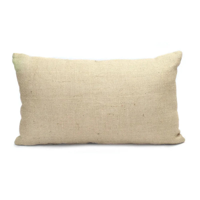 Housse de coussin rectangulaire en jute naturelle texturée