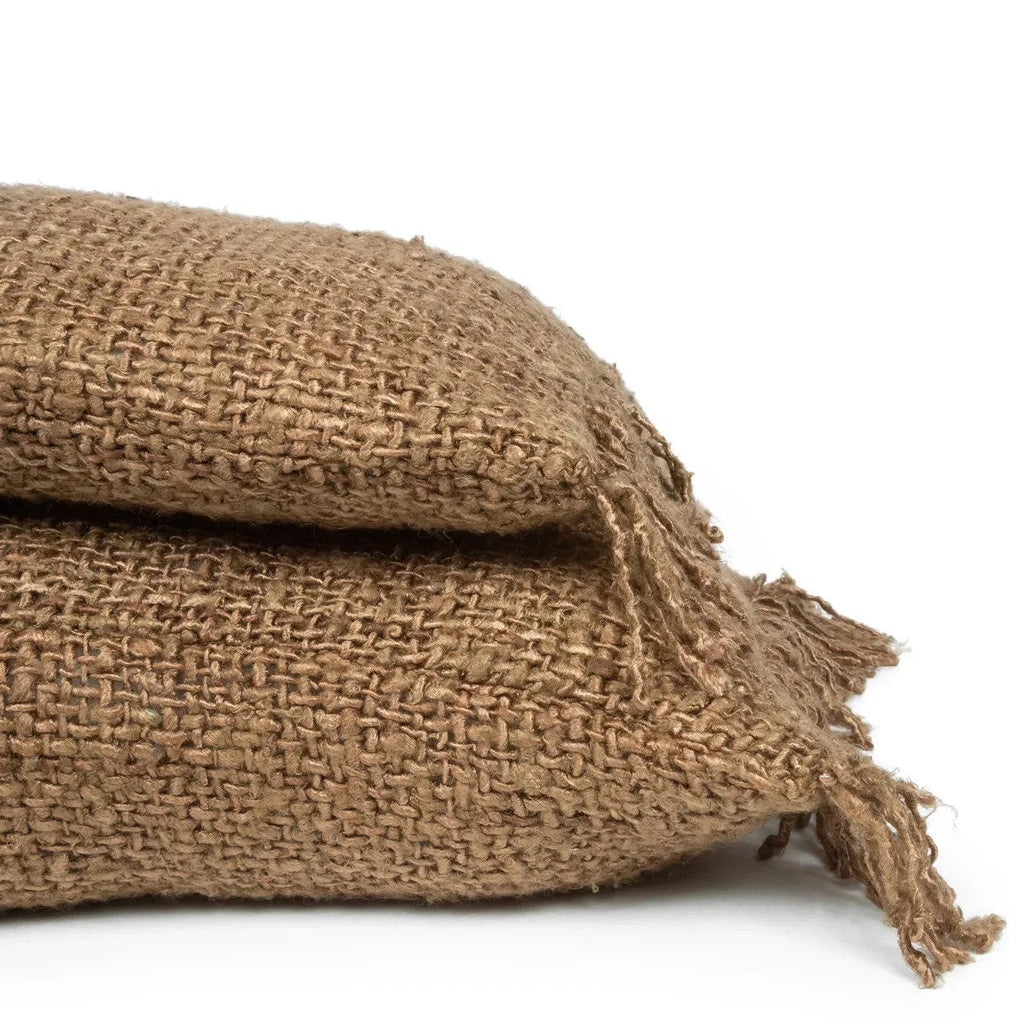 Deux sacs en toile de jute marron pour Housse de coussin rectangulaire coton 30x50 cm