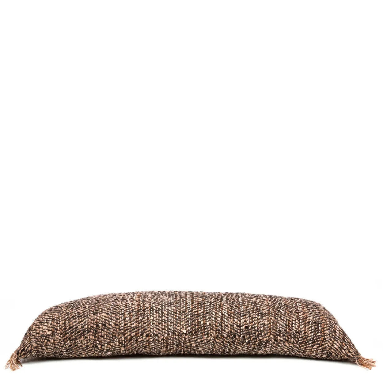 Tissu Tweed Marron pour Boudin de Calfeutrage Rectangulaire Noir Cuivre 35x100 cm