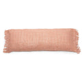 Coussin rectangulaire saumon en coton avec franges, 35x100 cm, décoration douce