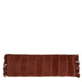 Housse de coussin rectangulaire en velours bordeaux avec franges – 35x100 cm