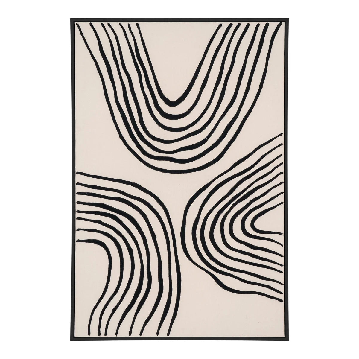 Impression sur toile noir beige 60x90 cm, art abstrait moderne