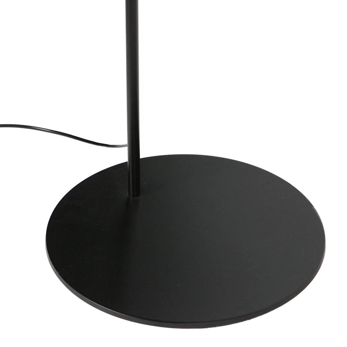 Base de lampe à arc noire mate, design circulaire sleek, hauteur 190 cm