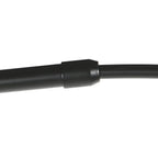 Connecteur plastique noir texturé reliant deux tubes cylindriques pour lampadaire arc métal noir effet rotin H190 cm