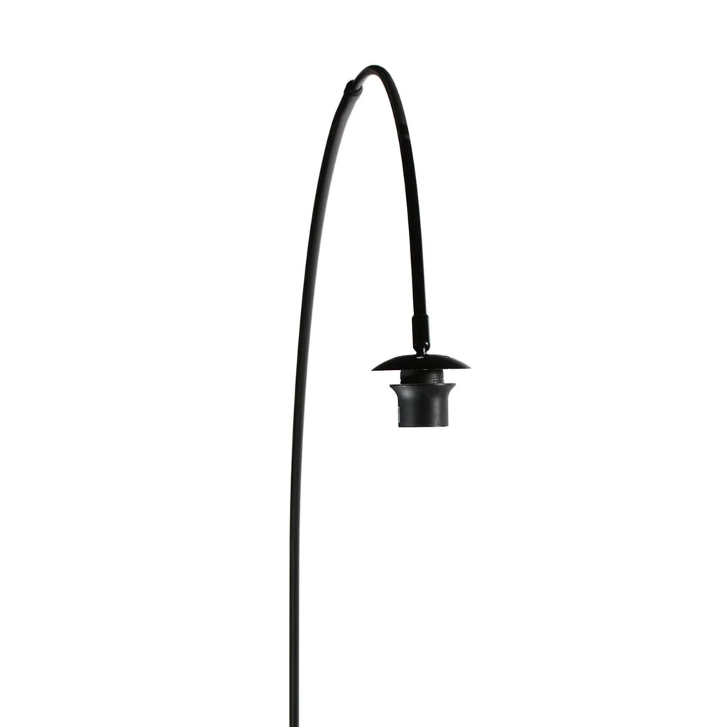 Lampadaire à arc métal noir H190 cm effet rotin ajouré