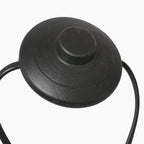 Couvercle en plastique noir avec bouton central et anses courbes pour lampadaire arc noir H180 cm