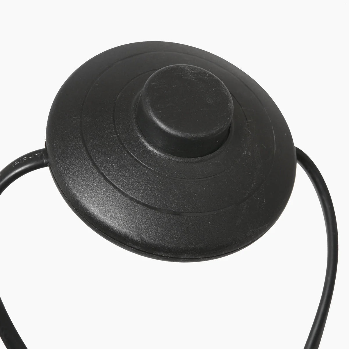 Couvercle en plastique noir avec bouton central et anses courbes pour lampadaire arc noir H180 cm