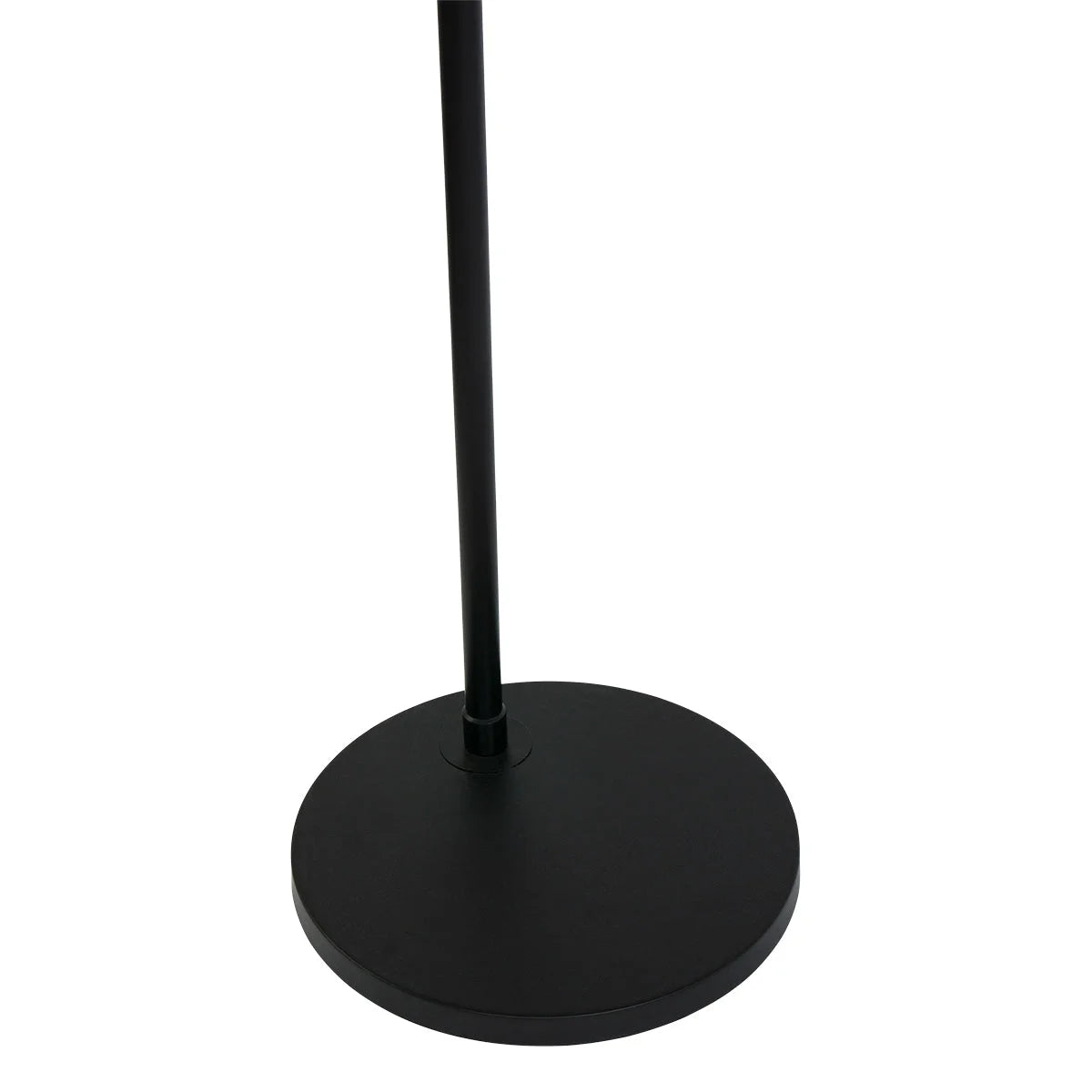 Lampadaire à arc noir H180 cm avec abat-jour lanterne blanc nervuré
