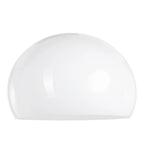 Abat-jour en verre blanc semi-sphérique pour Lampadaire arc métal noir H185 cm