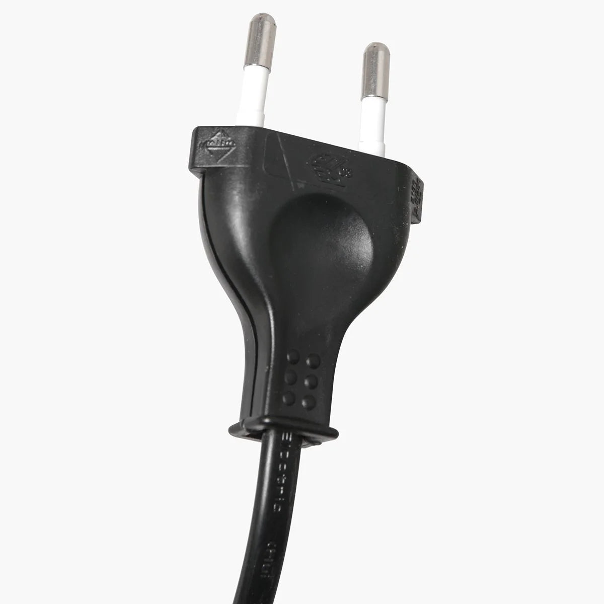 Prise électrique européenne noire à deux broches avec câble pour Lampadaire arc en métal noir