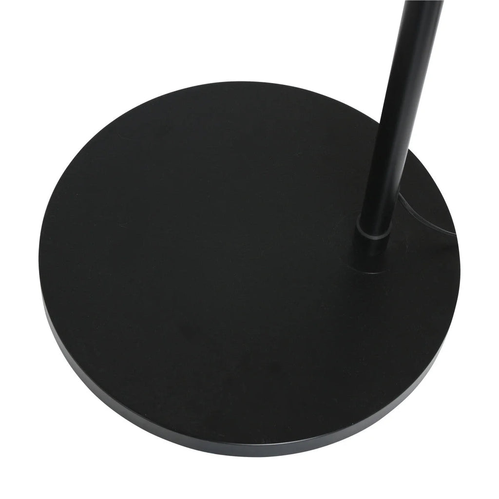 Base de lampe ronde en métal noir pour Lampadaire arc en métal noir abat-jour blanc tambour H240 cm