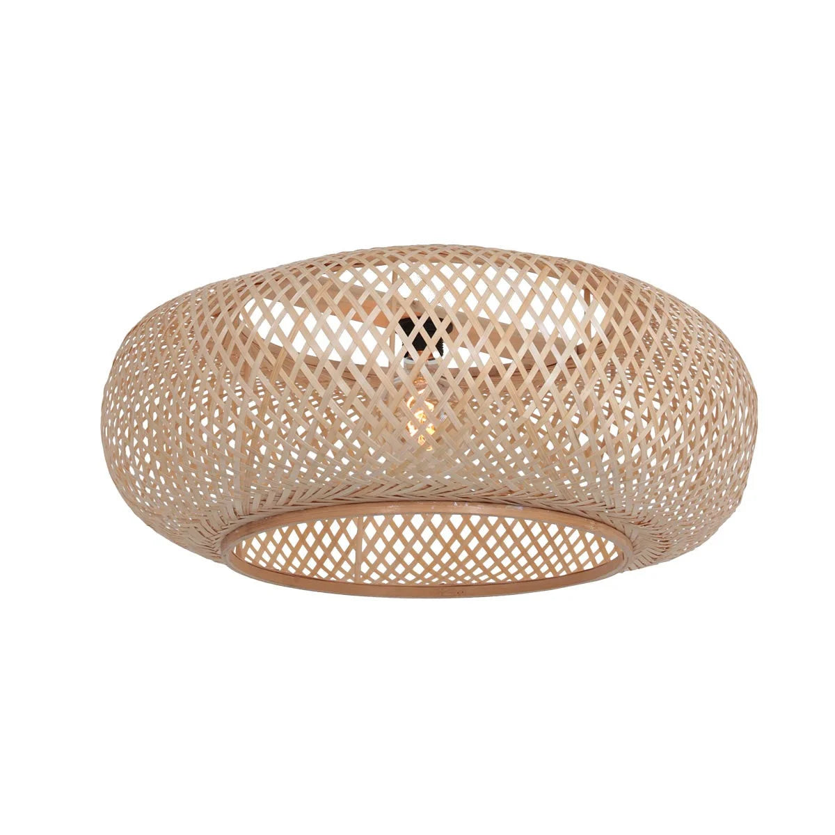 Luminaire plafond en bambou tressé naturel pour une décoration élégante et chaleureuse