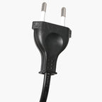 Prise électrique noire à deux broches avec câble pour Lampadaire arc métal noir