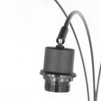Base filetée cylindrique noire pour lampe arqué 3 bras métal noir
