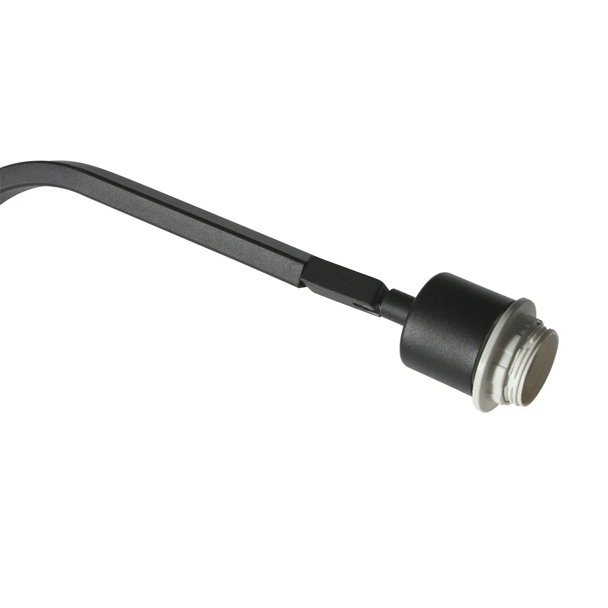 Crochet en plastique noir avec extrémité filetée métallique pour lampe en bambou ajouré H175 cm