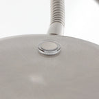 Base de lampe en métal brossé avec bras orientable et bouton poussoir H132 cm