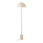 Lampadaire crème en métal doré avec base en pierre texturée, H155 cm