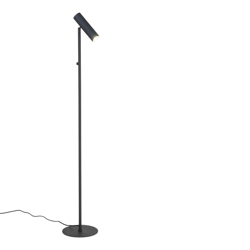 Lampadaire orientable en métal noir finition mate – H150 cm