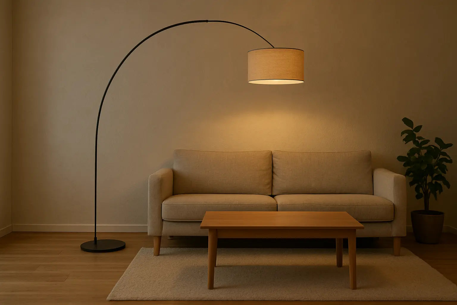 Lampadaire de salon en arc