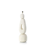 Lampadaire sculptural papier mâché blanc XL H123 cm avec segments organiques