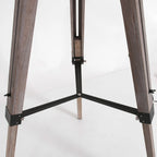 Base en bois naturel avec supports métalliques pour lampadaire trépied H170 cm