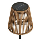 Lampe à poser en rotin ajouré et métal noir H30 cm pour terrasse