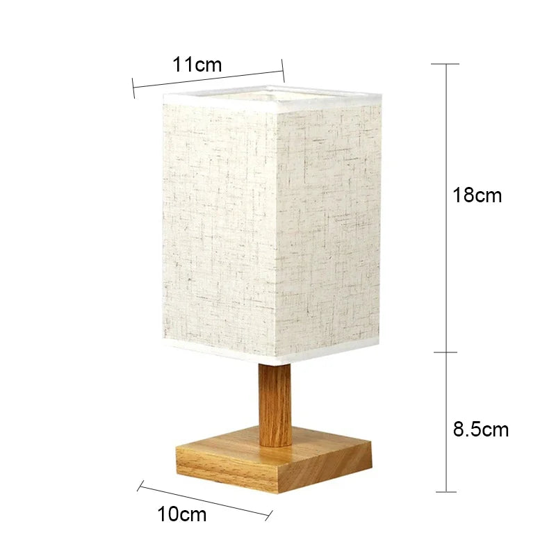 Dimensions de la lampe en bois carré