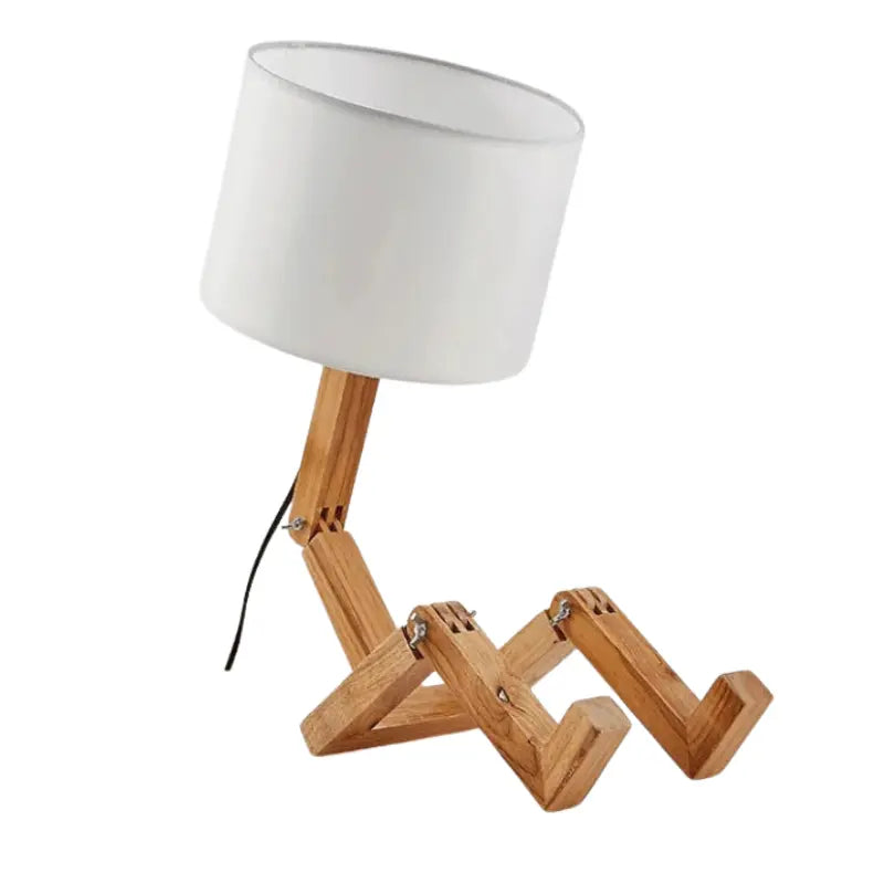 Lampe de chevet bonhomme en bois
