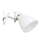 Lampe de bureau clip-on en métal blanc orientable avec interrupteur intégré