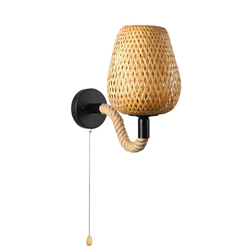 Lampe murale rétro en bambou