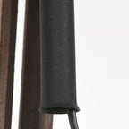 Tube en métal noir pour lampe sur pied trépied en bois avec abat-jour en tissu noir