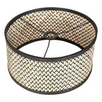 Suspension en rotin tressé avec finition noire pour la lampe sur pied Trépied Bois et Métal abat-jour Bambou Noir H170 cm