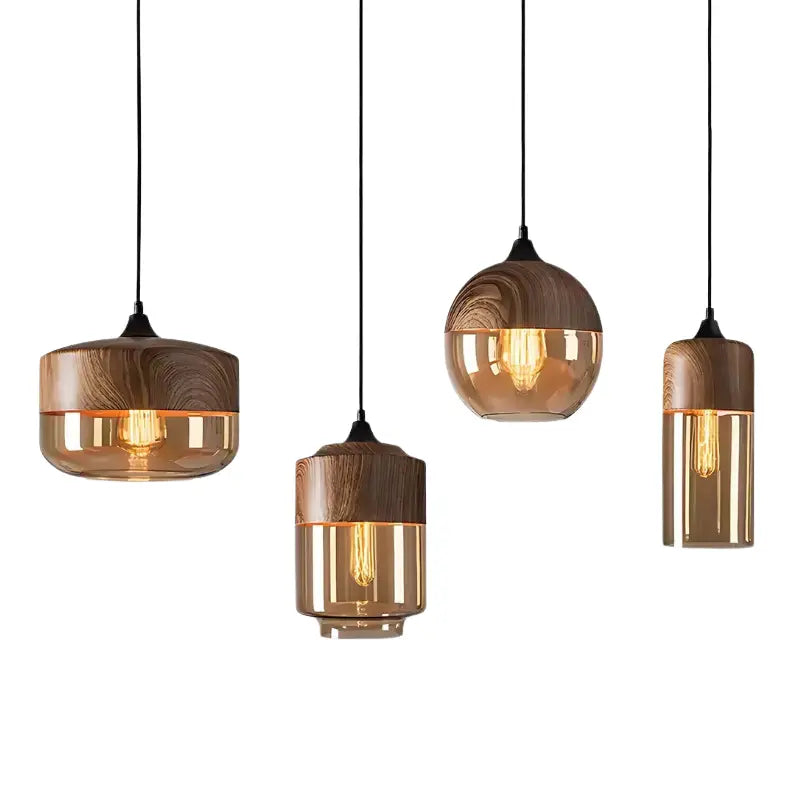 Lampe suspension bois
